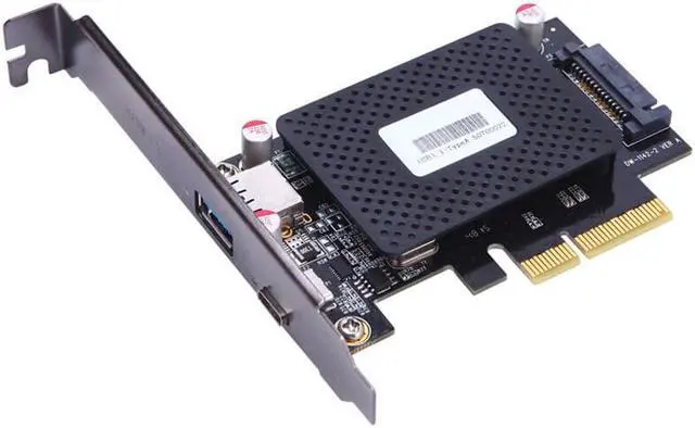 Alt view image 2 of 5 - Weastlinks 10Gb/s PCI-e to usb3.1 Type-C + Type-A expansion card network adapters card For desktop PC computer ASM1142 Chip Protection Case