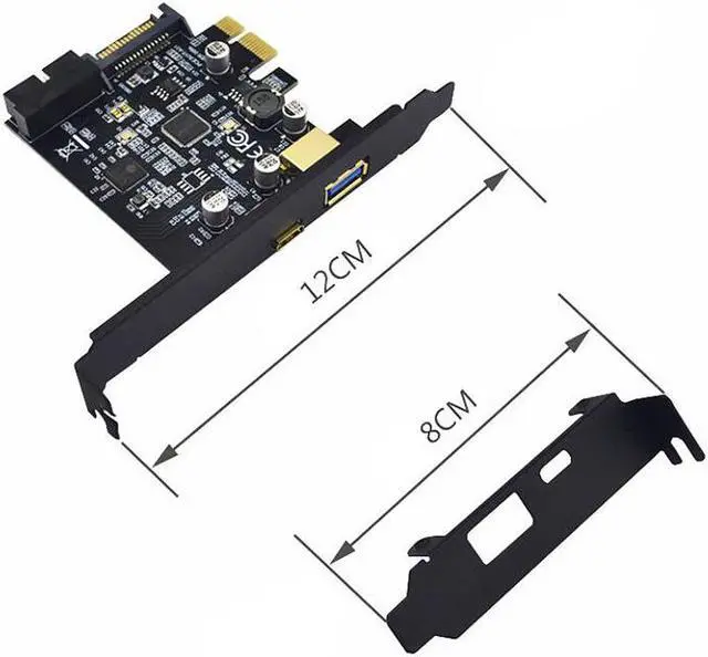 Alt view image 6 of 6 - Weastlinks PCI-E to USB3.0 Type-C Adapter Card Type-C 19PIN Expansion card ASMeida 1042A