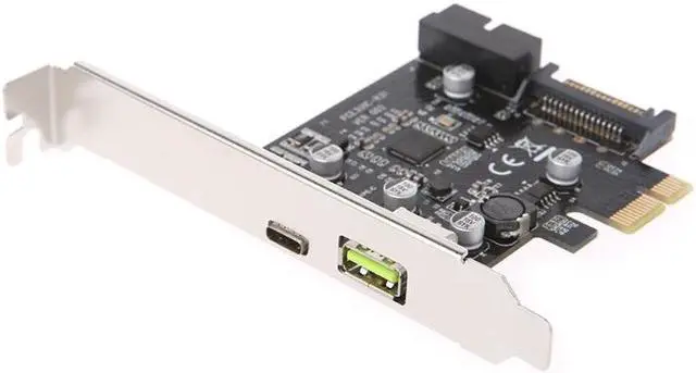 Alt view image 2 of 7 - Weastlinks PCI-e To USB3.1 Type-C Riser Card PCIe to USB-C 2.4A Fast Charger with 19PIN Front USB Miner Expansion Adapter 5G PCI-Express