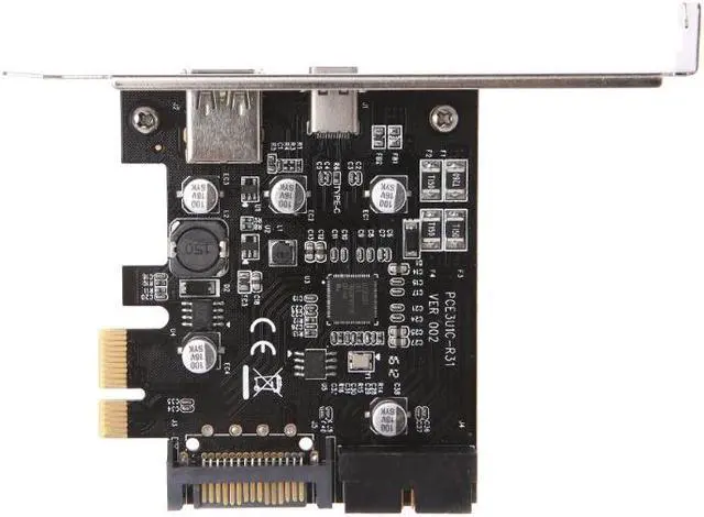 Alt view image 6 of 7 - Weastlinks PCI-e To USB3.1 Type-C Riser Card PCIe to USB-C 2.4A Fast Charger with 19PIN Front USB Miner Expansion Adapter 5G PCI-Express