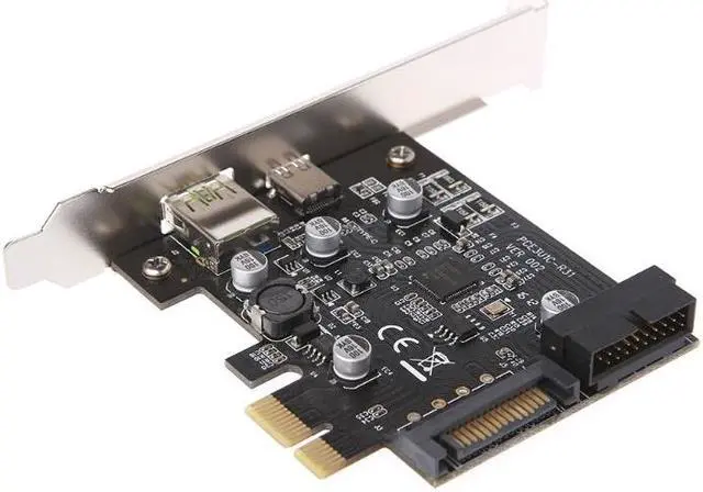 Alt view image 3 of 7 - Weastlinks PCI-e To USB3.1 Type-C Riser Card PCIe to USB-C 2.4A Fast Charger with 19PIN Front USB Miner Expansion Adapter 5G PCI-Express