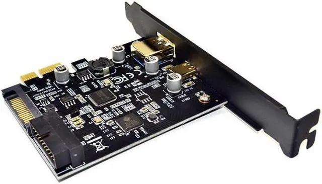Alt view image 4 of 6 - Weastlinks PCI-E to USB3.0 Type-C Adapter Card Type-C 19PIN Expansion card ASMeida 1042A
