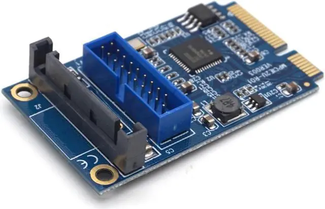 Alt view image 3 of 7 - Weastlinks MINI PCI-E to USB3.0 Adapter Card Mini PCIE to 20Pin/19Pin Expansion Card Mini PCIE to USB3.0 Adapter