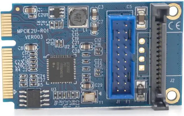 Alt view image 5 of 7 - Weastlinks MINI PCI-E to USB3.0 Adapter Card Mini PCIE to 20Pin/19Pin Expansion Card Mini PCIE to USB3.0 Adapter