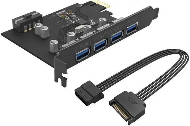 Alt view image 3 of 6 - Weastlinks PCIE to 4 Port USB 3.0 PCI-e Adapter PCI Express USB3.0 4 Port HUB 5.0Gbps 19Pin FL1100 chipset Support WIN10 WIN8 MAC OS