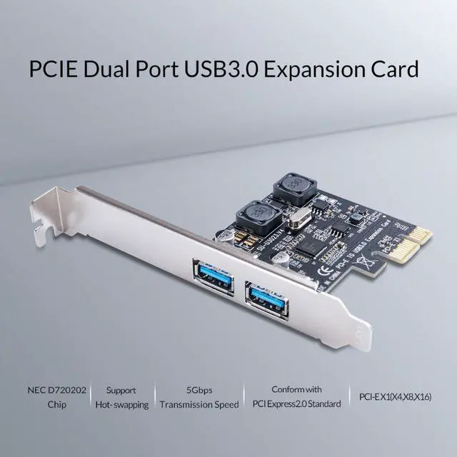 Main image of Weastlinks PCI-E Express to 2 Port USB3.0 Super Speed 5Gbps PCI-E Expansion Card Adapter For Desktop PC Computer