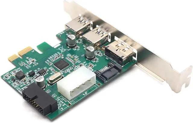 Alt view image 4 of 7 - Weastlinks Pcie PCI-EXPRESS External 2 Ports USB3.0 POWER ESATA + Built-in 19PIN USB3.0 Adapter card