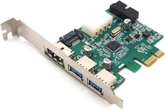 Alt view image 2 of 7 - Weastlinks Pcie PCI-EXPRESS External 2 Ports USB3.0 POWER ESATA + Built-in 19PIN USB3.0 Adapter card