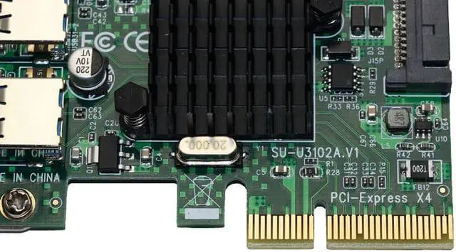 Alt view image 3 of 5 - Weastlinks USB 3.1 PCI Express Card 2-Ports Superspeed USB 3.1 10Gbps Raiser Adapter PCIE PCI-E 3.0 X4 ASMedia ASM3142 Chipset for Desktop