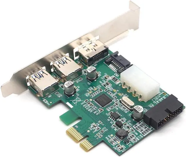 Alt view image 3 of 7 - Weastlinks Pcie PCI-EXPRESS External 2 Ports USB3.0 POWER ESATA + Built-in 19PIN USB3.0 Adapter card