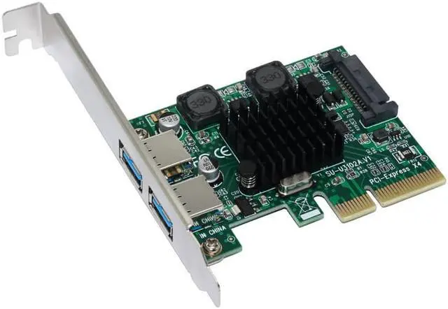 Alt view image 4 of 5 - Weastlinks USB 3.1 PCI Express Card 2-Ports Superspeed USB 3.1 10Gbps Raiser Adapter PCIE PCI-E 3.0 X4 ASMedia ASM3142 Chipset for Desktop