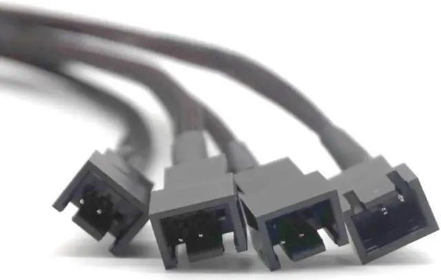 Alt view image 4 of 7 - Weastlinks 15 Pin SATA Cable Male to 4-Port Cooler Cooling Fan 3 Pin Socket 12V Power Supply Cable CORD 22AWG Wire for PC DIY