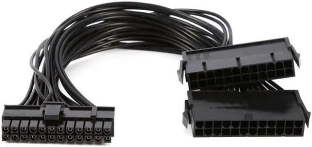 Alt view image 2 of 7 - Weastlinks ATX 30cm 24 Pin Dual PSU Power Supply Extension Cable Synchronous Cord For Computer Cable Connector For Mining 24Pin 20+4pin