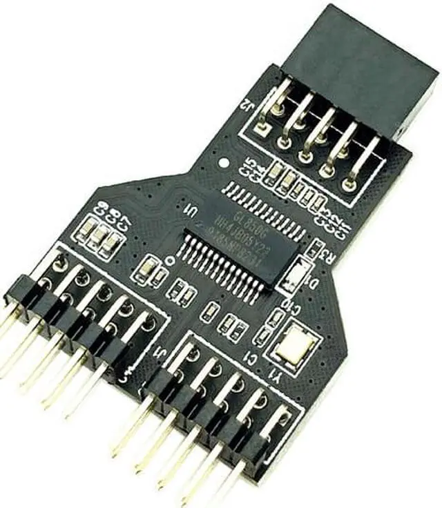 Alt view image 3 of 7 - Weastlinks USB2.0 9 PIN Female to Dual USB2.0 9 Pin Male Adapter USB 2.0 9Pin to Dual USB 2.0 9PIN Converter Adapter USB HUB Expansion Card