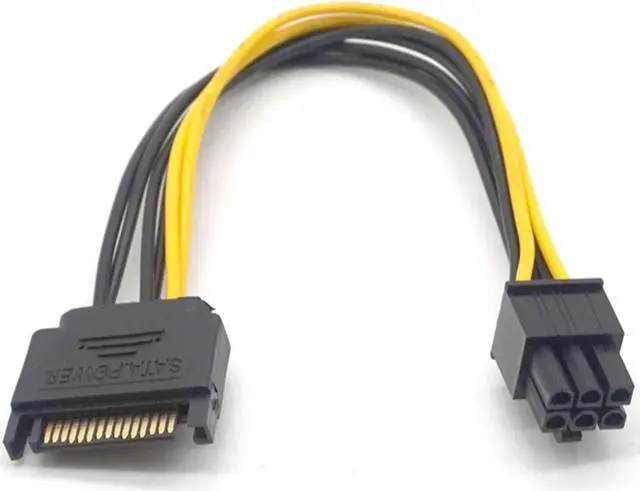 Alt view image 6 of 7 - Weastlinks 10 Pcs 20cm 6Pin To SATA Converter Adapter Video Power Supply Cable Video Power Cable 15 Pin To 6 Pin PCI EXPRESS PCI-E Card SATA Cable