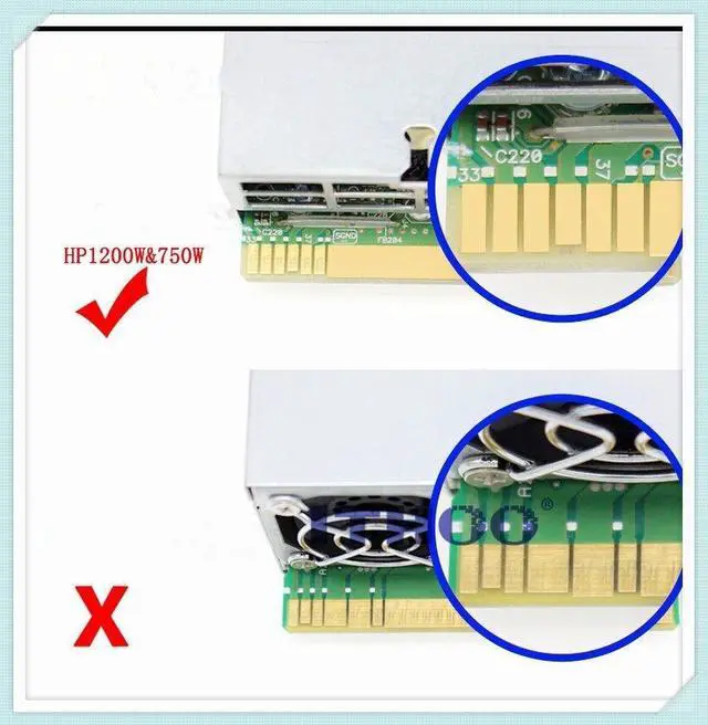 Alt view image 7 of 7 - Weastlinks Power Module Breakout Board Kits with 12pcs 6Pin to 6+2 8Pin Power Cable for HP 1200W 750W PSU GPU Mining Ethereum