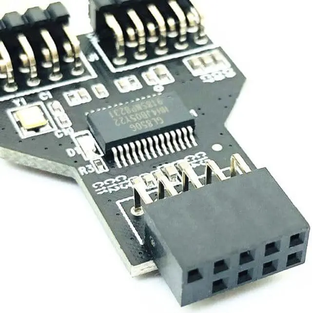 Alt view image 2 of 7 - Weastlinks USB2.0 9 PIN Female to Dual USB2.0 9 Pin Male Adapter USB 2.0 9Pin to Dual USB 2.0 9PIN Converter Adapter USB HUB Expansion Card