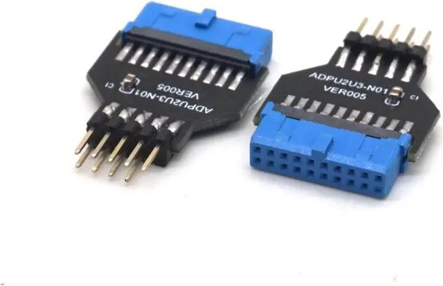 Alt view image 2 of 7 - Weastlinks PC Chassis Front USB3.0 19 pin 20 Pin Female to USB2.0 9 pin Male Adapter USB 3.0 19Pin /20Pin to USB 2.0 9PIN Converter Adapter