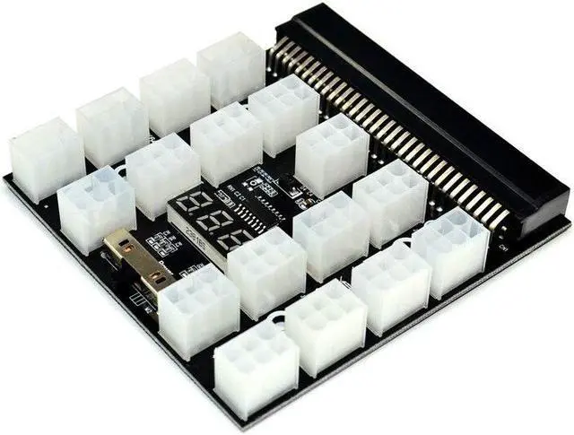 Alt view image 7 of 7 - Weastlinks PCI-E 17x 6Pin Power Supply Breakout Board Adapter Converter 12V for Ethereum BTC Antminer Miner Mining HP Server PSU GPU