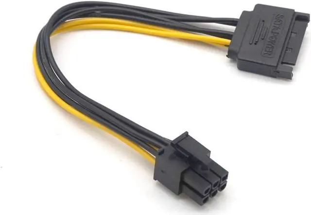Alt view image 7 of 7 - Weastlinks 10 Pcs 20cm 6Pin To SATA Converter Adapter Video Power Supply Cable Video Power Cable 15 Pin To 6 Pin PCI EXPRESS PCI-E Card SATA Cable