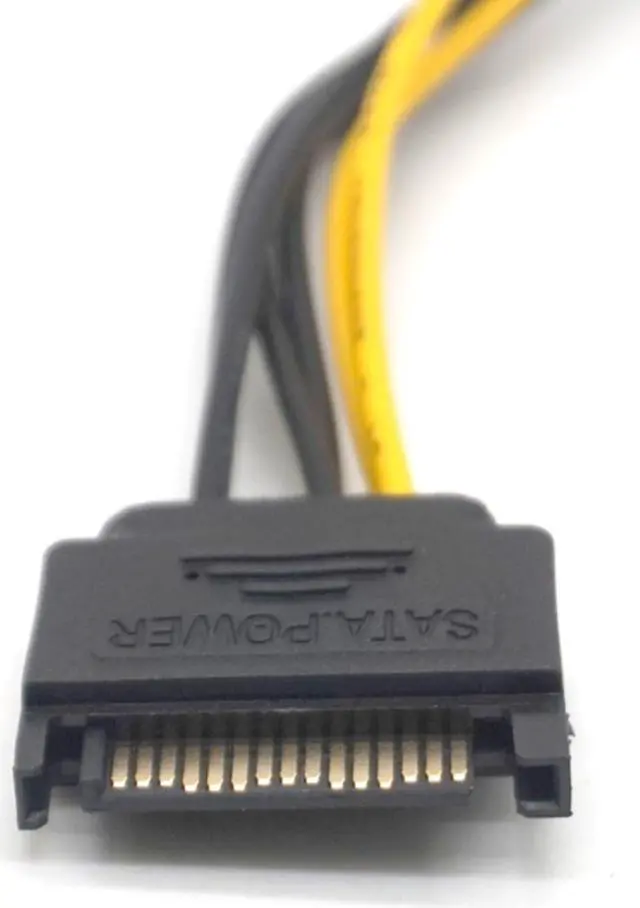 Alt view image 5 of 7 - Weastlinks 5PCS 15pin SATA male to 8pin(6+2) PCI-E Power Supply Cable 20cm SATA Cable 15-pin to 8 pin cable 18AWG Wire for video card