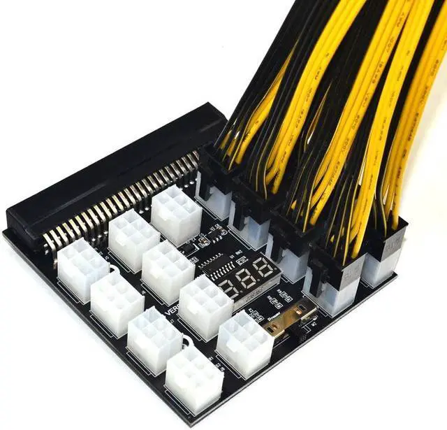 Alt view image 6 of 7 - Weastlinks PCI-E 17x 6Pin Power Supply Breakout Board Adapter Converter 12V for Ethereum BTC Antminer Miner Mining HP Server PSU GPU