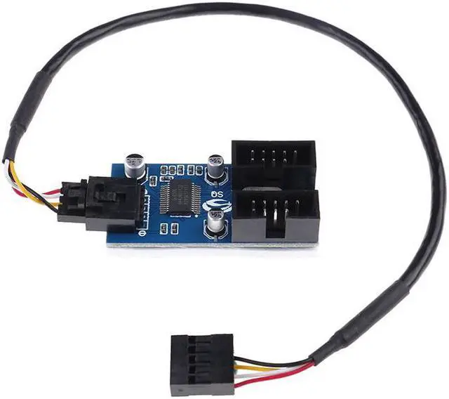 Main image of Weastlinks 9pin USB header Male 1 to 2 Female Extension Cable Card Desktop 9-Pin USB HUB USB 2.0 9 pin Connector Port Multiplier