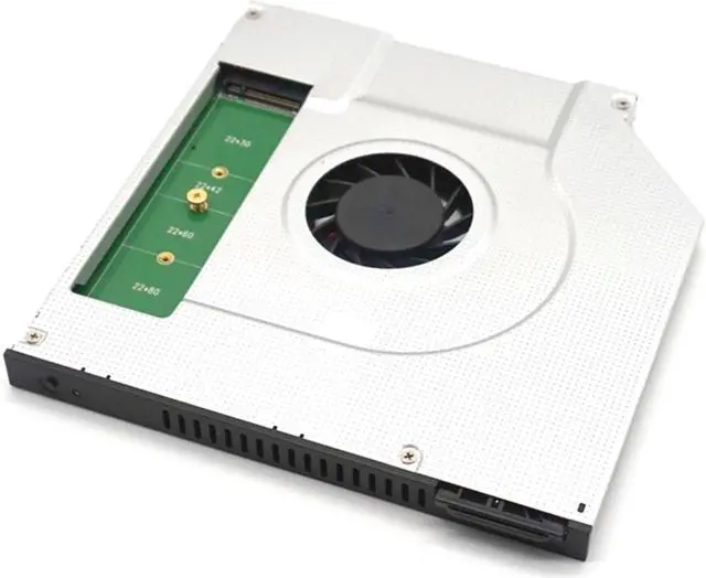Alt view image 6 of 7 - Weastlinks M2 M.2 NGFF SSD Caddy Solid State Hard Disk Enclosure Adapter 9.5mm Laptop Internal Cooling Fan Inner CPU Cooler Radiator