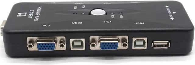 Alt view image 3 of 7 - Weastlinks 4 Ports USB2.0 KVM Switch Selector VGA Print Auto Switch Monitor Box VGA Splitter KVM Switch