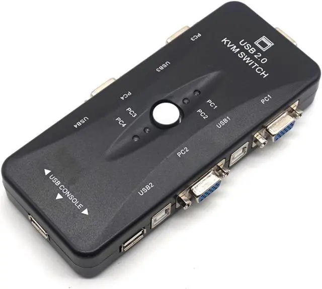 Alt view image 2 of 7 - Weastlinks 4 Ports USB2.0 KVM Switch Selector VGA Print Auto Switch Monitor Box VGA Splitter KVM Switch