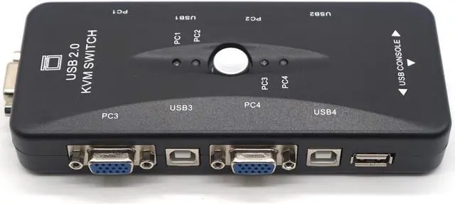 Alt view image 7 of 7 - Weastlinks 4 Ports USB2.0 KVM Switch Selector VGA Print Auto Switch Monitor Box VGA Splitter KVM Switch