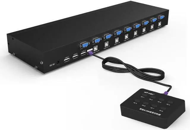 Main image of Weastlinks 8 Port KVM Switch VGA USB Manual Keypress with Wired Remote Extension Switcher PC Selector for 8 PC 1 Monitor MT-801UK