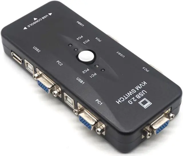 Alt view image 6 of 7 - Weastlinks 4 Ports USB2.0 KVM Switch Selector VGA Print Auto Switch Monitor Box VGA Splitter KVM Switch
