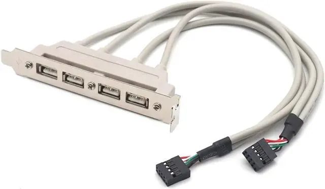 Alt view image 6 of 7 - Weastlinks PC Motherboard 4-Ports USB2.0 Hub With 9 Pin Header Rear Panel Expansion Bracket Host Adapter Cable USB Hub