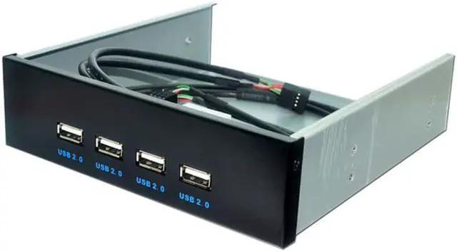 Alt view image 2 of 5 - Weastlinks 4 Ports USB 2.0 Front Panel USB Hub Splitters Adapter USB 2.0 Hub USB-HUB Multiple Splitter Hubs 5.25 Driver Bay for PC Computer