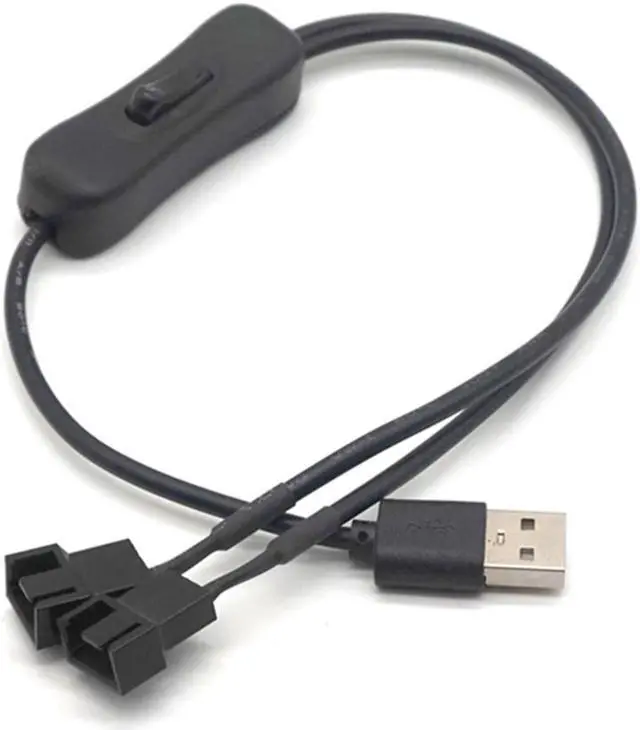 Main image of Weastlinks 2 way 4 Pin Computer PC Fan Power Cable Connector Adapter 5V 40cm Connect 4pin fan to USB Adapter Cable