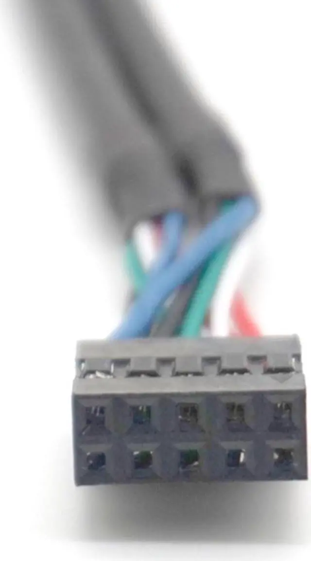 Alt view image 3 of 7 - Weastlinks 45CM 10 Pin Motherboard Female Header to 2 Port Dual USB 2.0 Male Adapter Dupont Y Splitter Cable (10Pin/2AM)