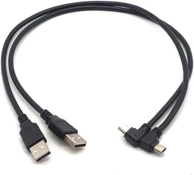 Main image of Weastlinks Mini USB B Type 5pin Male Left Right Angled 90 Degree to USB 2.0 Male Data Cable