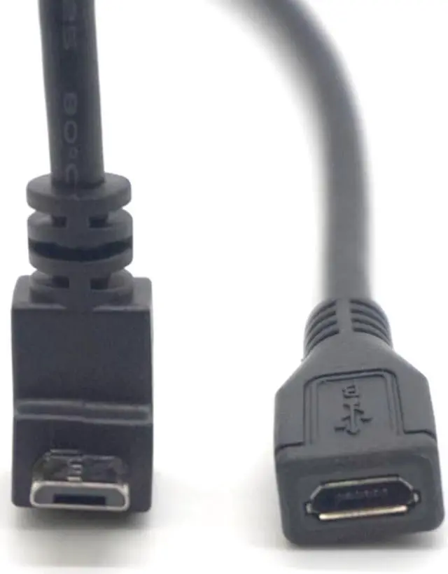 Alt view image 3 of 7 - Weastlinks 2pcs Micro USB Male to Micro USB 5Pin Female plug Down Angled Extension Cable Adapter Converter