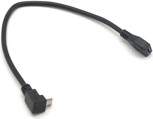 Alt view image 7 of 7 - Weastlinks 2pcs Micro USB Male to Micro USB 5Pin Female plug Down Angled Extension Cable Adapter Converter