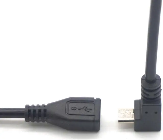 Alt view image 4 of 7 - Weastlinks 2pcs Micro USB Male to Micro USB 5Pin Female plug Down Angled Extension Cable Adapter Converter