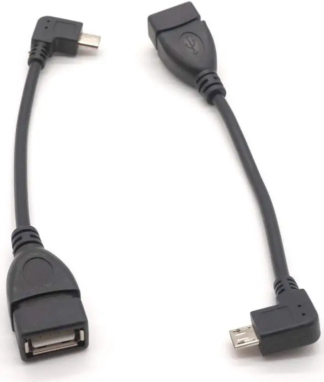 Alt view image 6 of 6 - Weastlinks Right Left Angle USB A Female to Micro USB Male Converter OTG Adapter Cable Black for Samsung LG Xiaomi Android Phone
