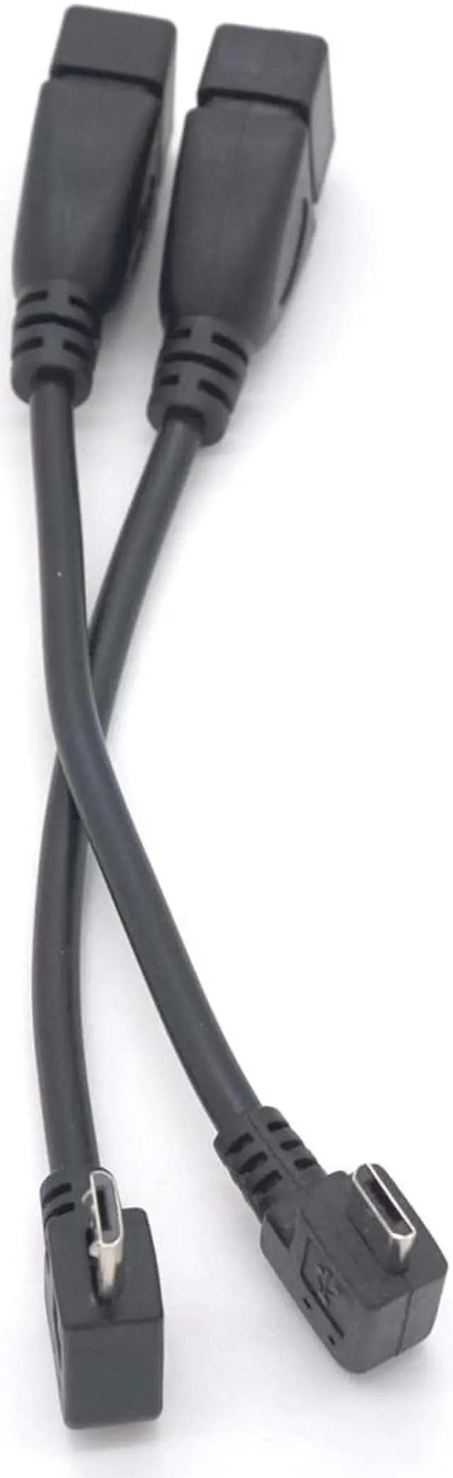 Alt view image 5 of 6 - Weastlinks Right Left Angle USB A Female to Micro USB Male Converter OTG Adapter Cable Black for Samsung LG Xiaomi Android Phone