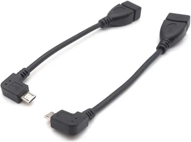 Alt view image 2 of 6 - Weastlinks Right Left Angle USB A Female to Micro USB Male Converter OTG Adapter Cable Black for Samsung LG Xiaomi Android Phone