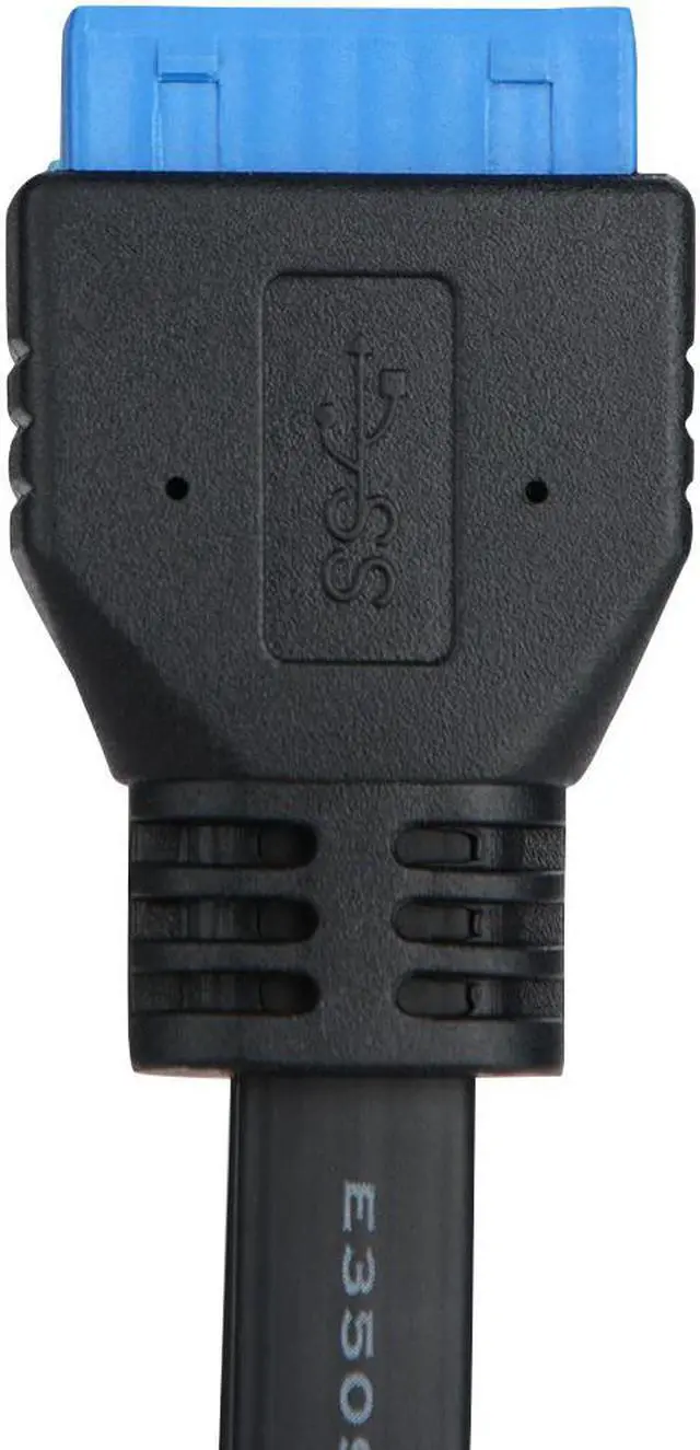 Alt view image 5 of 7 - Weastlinks Dual Ports USB 3.0 Female Screw Panel Mount To Motherboard 20 Pin Header Flat Cable Cord 50cm