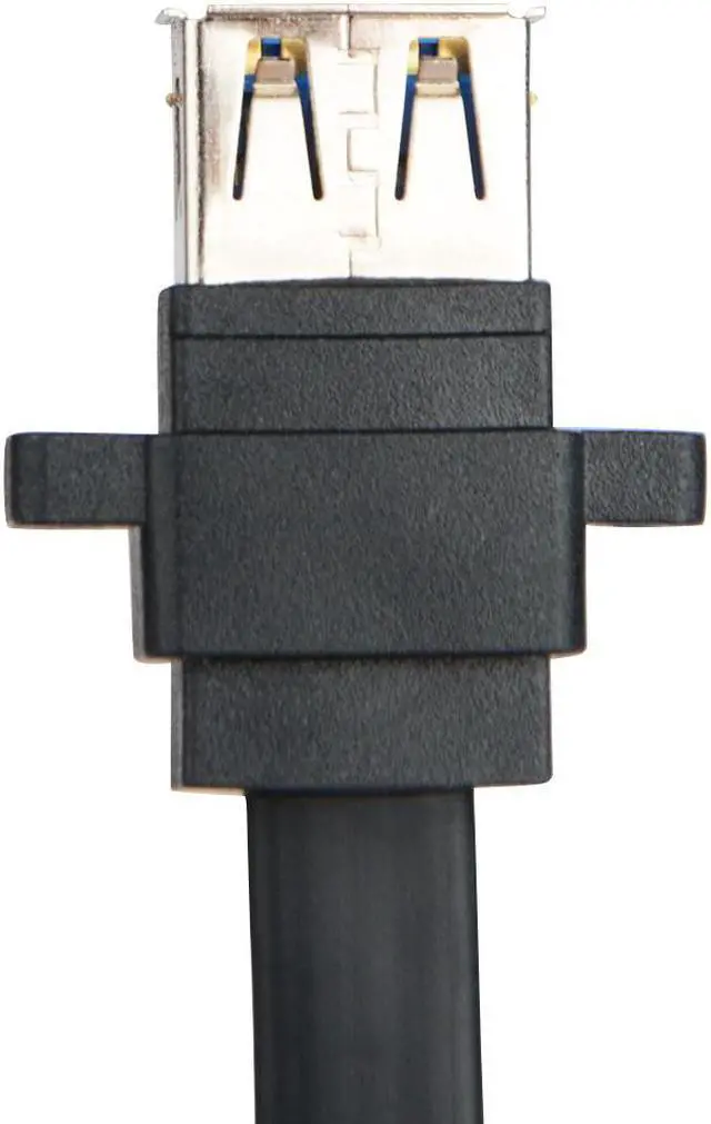 Alt view image 4 of 7 - Weastlinks Dual Ports USB 3.0 Female Screw Panel Mount To Motherboard 20 Pin Header Flat Cable Cord 50cm