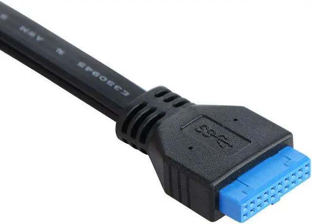 Alt view image 3 of 7 - Weastlinks Dual Ports USB 3.0 Female Screw Panel Mount To Motherboard 20 Pin Header Flat Cable Cord 50cm