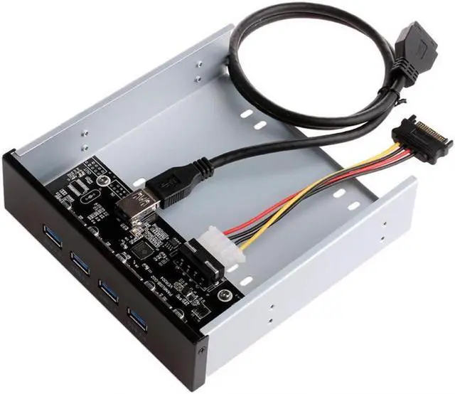 Alt view image 7 of 7 - Weastlinks 5.25 Inch USB 3.0 Front Panel 4 Port Motherboard 19 Pin to USB 3.0