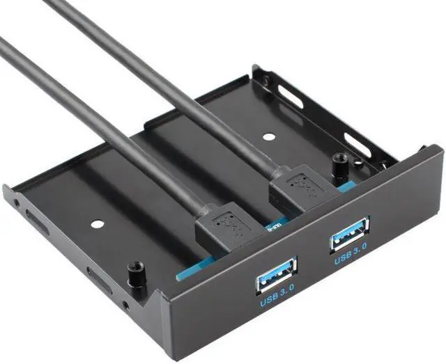 Alt view image 2 of 6 - Weastlinks 3.5" Floppy Bay Internal 20 Pin 2 Ports USB 3.0 Front Panel Bracket Cable usb3.0 to 20pin/19pin