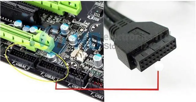 Alt view image 5 of 6 - Weastlinks 3.5" Floppy Bay Internal 20 Pin 2 Ports USB 3.0 Front Panel Bracket Cable usb3.0 to 20pin/19pin